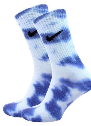 Мужские носки nike tie-dye 41-45 color высокие цветные найк тай дай