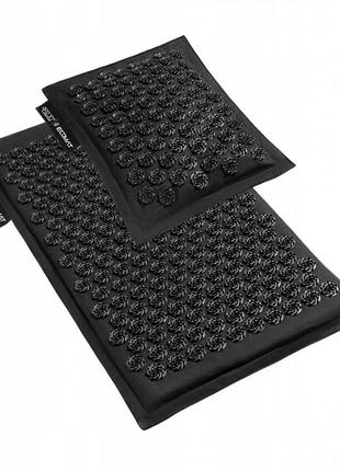 Килимок акупунктурний з подушкою 4fizjo eco mat аплікатор кузнєцова 68 x 42 см 4fj0208 black/black10 фото