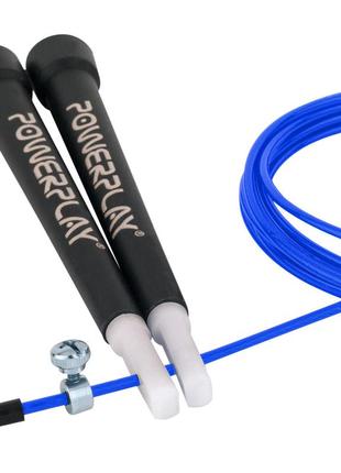 Скакалка швидкісна powerplay 4202 ultra speed rope синя (2,9m.)3 фото