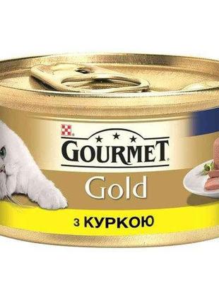 Вологий корм purina gourmet gold для котів, з куркою, 85 г