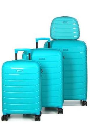 Набор из 4-х чемоданов франция полипропилен с расширением большой , средний, малый, кейс snowball 61303