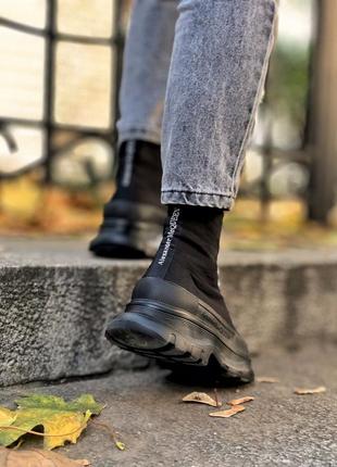 Женские чёрные ботинки александр маквин весенние-осенние, alexander mcqueen6 фото