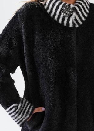Женское стильное теплое пальто альпака до колен батал7 фото