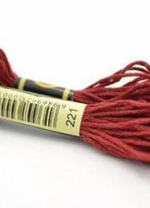 Нитки муліне для вишивки схс -221 червона цегла, 8 м