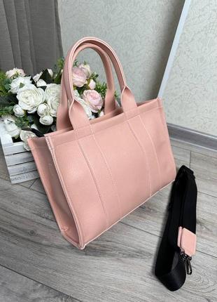 Женская сумка на одно отделение персиковая3 фото