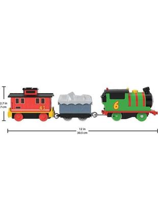 Моторизований паровозик персі, percy & brake car bruno, thomas & friends trackmaster, fisher-price4 фото