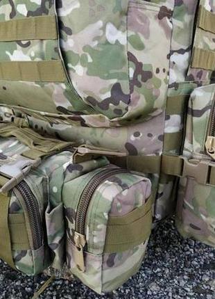 Військово-тактичний армійський штурмовий рюкзак 50 л+ 3 органайзери разом 60 л мультикам