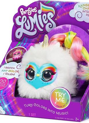 Интерактивная игрушка единорог помсис люмис, pomsies lumies sparkle rush, 18028. оригинал