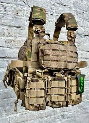 Плитоноска двойного сброса+ 7 подсумков мультикам