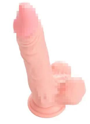 Силиконовый, гибкий, реалистичный фаллоимитатор на присоске любимчик (21 см)