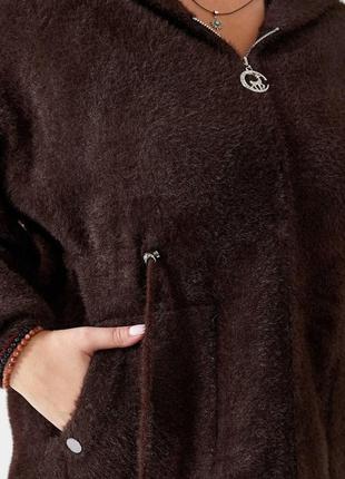 Женское весенее стильное укороченное пальто альпака батал2 фото