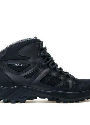 Ботинки демисезонные из кожи stugna skadi черные