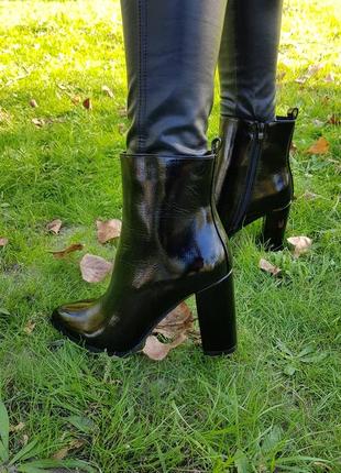 Ботильоны женские на каблуке ,лаковые ботинки. черная пятница3 фото
