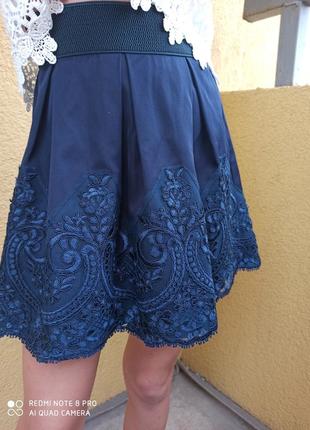 Очень красивая синяя школьная юбка на девочку рост 1282 фото