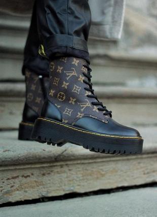 Шикарні черевики dr. martens jadon x louis vuitton  premium