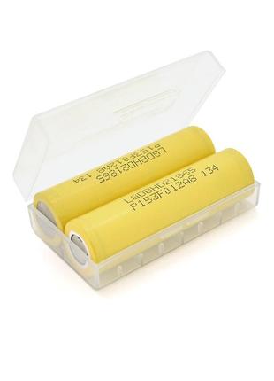 Акумулятор 18650 li-ion lg lgdbhe21865, 2500mah, 35a, 4.2 / 3.6 / 2.5v, yellow, pvc box, 2 шт. в упаковці, ціна за 1 шт