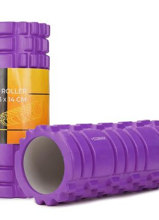 Масажний ролик cornix eva 33 x 14 см (валик, ролер) xr-0032 violet