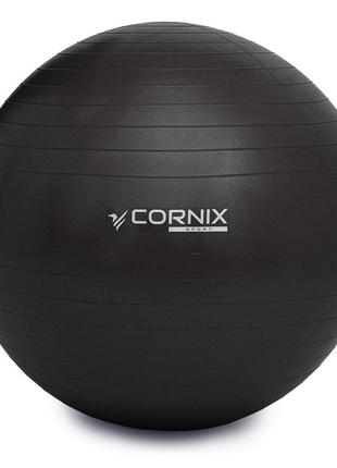 М'яч для фітнесу (фітбол) cornix 75 см anti-burst xr-0026 black2 фото