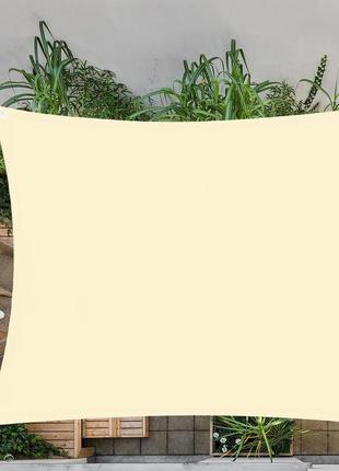 Тент-парус теневий для дому, саду та туризму springos 4 x 2 м sn1036 light yellow5 фото