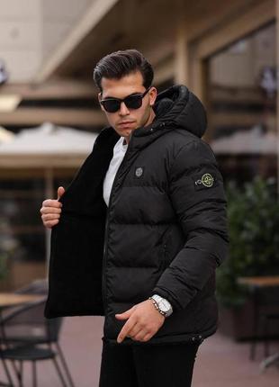 Двостороння зимова куртка stone island чоловіча