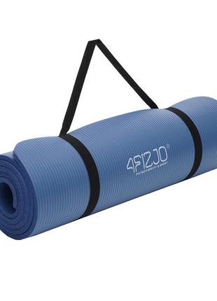 Коврик (мат) спортивный 4fizjo nbr 180 x 60 x 1 см для йоги и фитнеса 4fj0432 navy blue4 фото