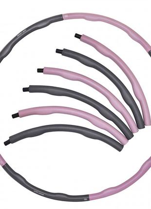 Обруч масажний hula hoop sportvida 100 см 1.2 кг sv-hk0338 grey/pink