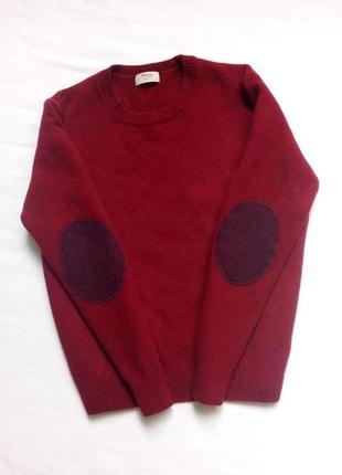 Тёплый свитер темно красного цвета марсал оверсайз. 100 %шерсть!5 фото
