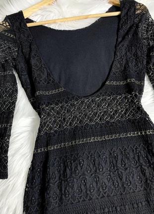 Силуетное кружевное платье с люрексом с открытой спиной. облягаюча сукня4 фото