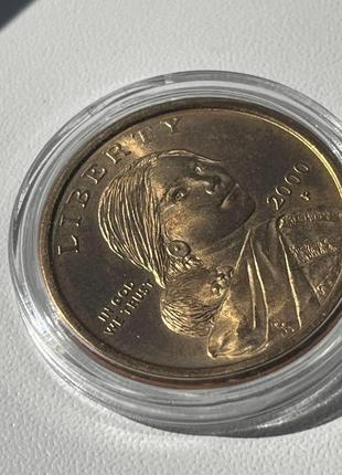 Монета сша 1 долар, 2000 года, мітка монетного двору "p" - філадельфія2 фото