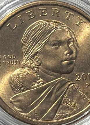 Монета сша 1 долар, 2000 года, мітка монетного двору "p" - філадельфія1 фото