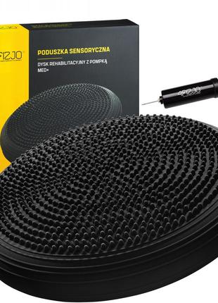 Балансировочная подушка-диск 4fizjo med+ 33 см (сенсомоторная) массажная 4fj0051 black1 фото