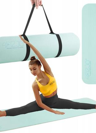 Коврик (мат) спортивный 4fizjo tpe 180 x 60 x 1 см для йоги и фитнеса 4fj0202 mint/grey1 фото