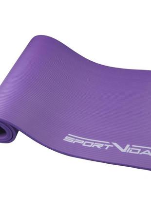 Килимок (мат) спортивний sportvida nbr 180 x 60 x 1 см для йоги та фітнесу sv-hk0068 violet