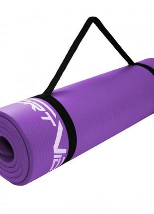 Коврик (мат) спортивный sportvida nbr 180 x 60 x 1 см для йоги и фитнеса sv-hk0068 violet7 фото