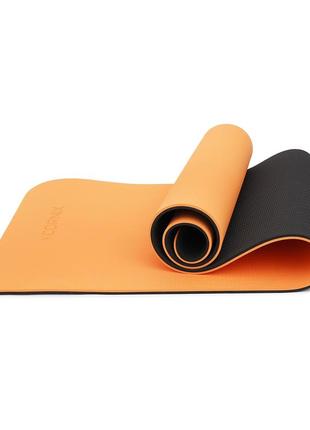 Килимок спортивний cornix tpe 183 x 61 x 1 см для йоги та фітнесу xr-0091 orange/black2 фото