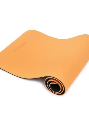 Килимок спортивний cornix tpe 183 x 61 x 1 см для йоги та фітнесу xr-0091 orange/black5 фото