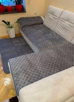 Накидки-дивандеки на угловой диван,  многофунциональные 3 полотна1 фото