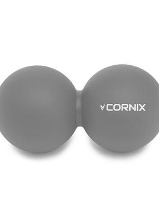 Массажный мяч cornix lacrosse duoball 6.3 x 12.6 см xr-0115 grey