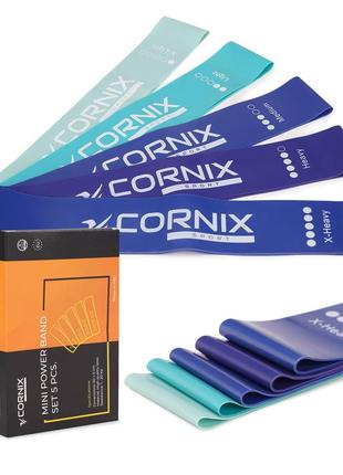 Гумки для фітнесу cornix mini power band набір 5 шт 1-20 кг xr-0047