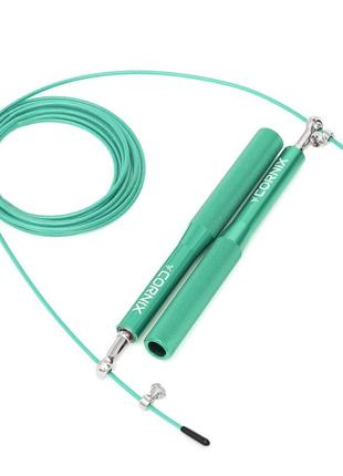 Скакалка скоростная для кроссфита cornix speed rope xr-0156 green2 фото