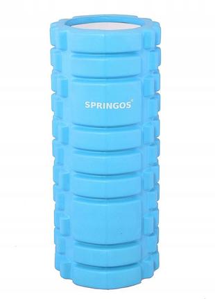 Масажний ролик (валик, ролер) springos 33 x 14 см fr0014 light blue5 фото