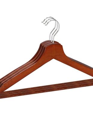 Набор деревянных плечиков (вешалок) для одежды 3 шт springos hg00401 фото