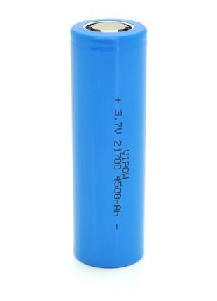 Аккумулятор 21700 li-ion vipow icr21700 flattop, 4500mah, 3.7v, blue q50/500