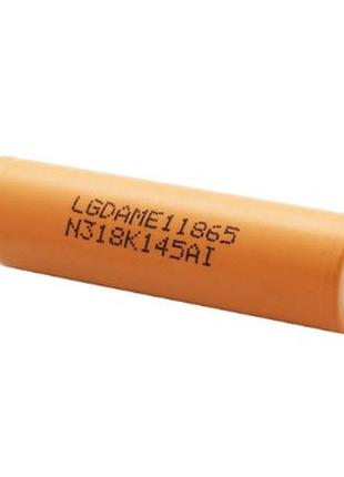 Аккумулятор 18650 li-ion lg inr18650 me1 (lgdame11865), 2100mah, 4.2a, 4.2/3.65/2.8v, orange, 2 шт в упаковке,