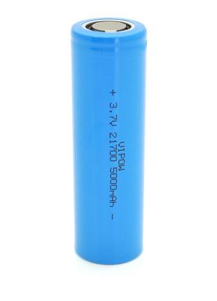 Аккумулятор 21700 li-ion vipow icr21700 flattop, 5000mah, 3.7v, blue q50/500