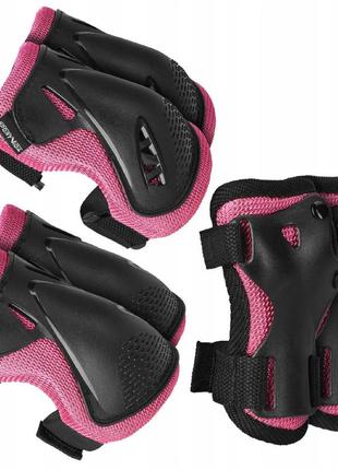 Комплект защитный sportvida 3 в 1 sv-ky0006-l size l black/pink