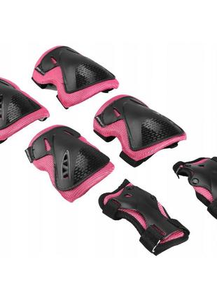 Комплект захисний sportvida 3 в 1 sv-ky0006-l size l black/pink2 фото