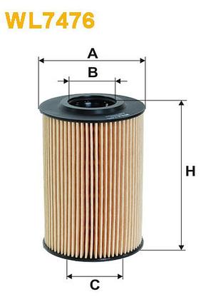 Фільтр оливний audi a1, a3 ii, a6 iii; seat alhambra ii, ibiza v, leon ii; skoda fabia i wix filters (wl7476)