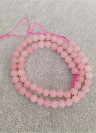Намисто без застібки натуральний камінь рожевий кварц
