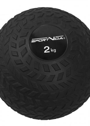 Слембол (медичний м'яч) для кросфіту sportvida slam ball 2 кг sv-hk0344 black